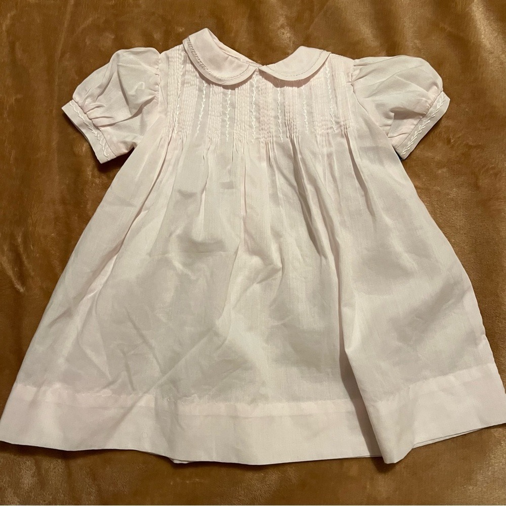 Petit Ami Pink Hand Embroidered Smocked Dress Baby Girl 3 Months 60cm